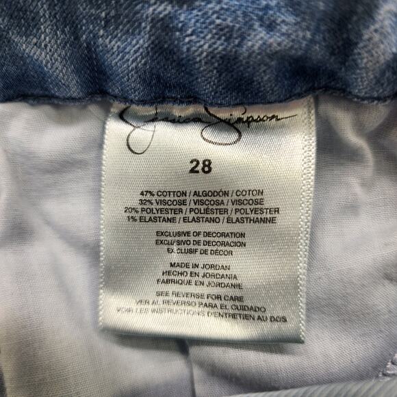 Jessica Simpson Jeans Womens 28 Blue Light Wash Uptown High Rise Raw Hem Stretch - Picture 6 of 13